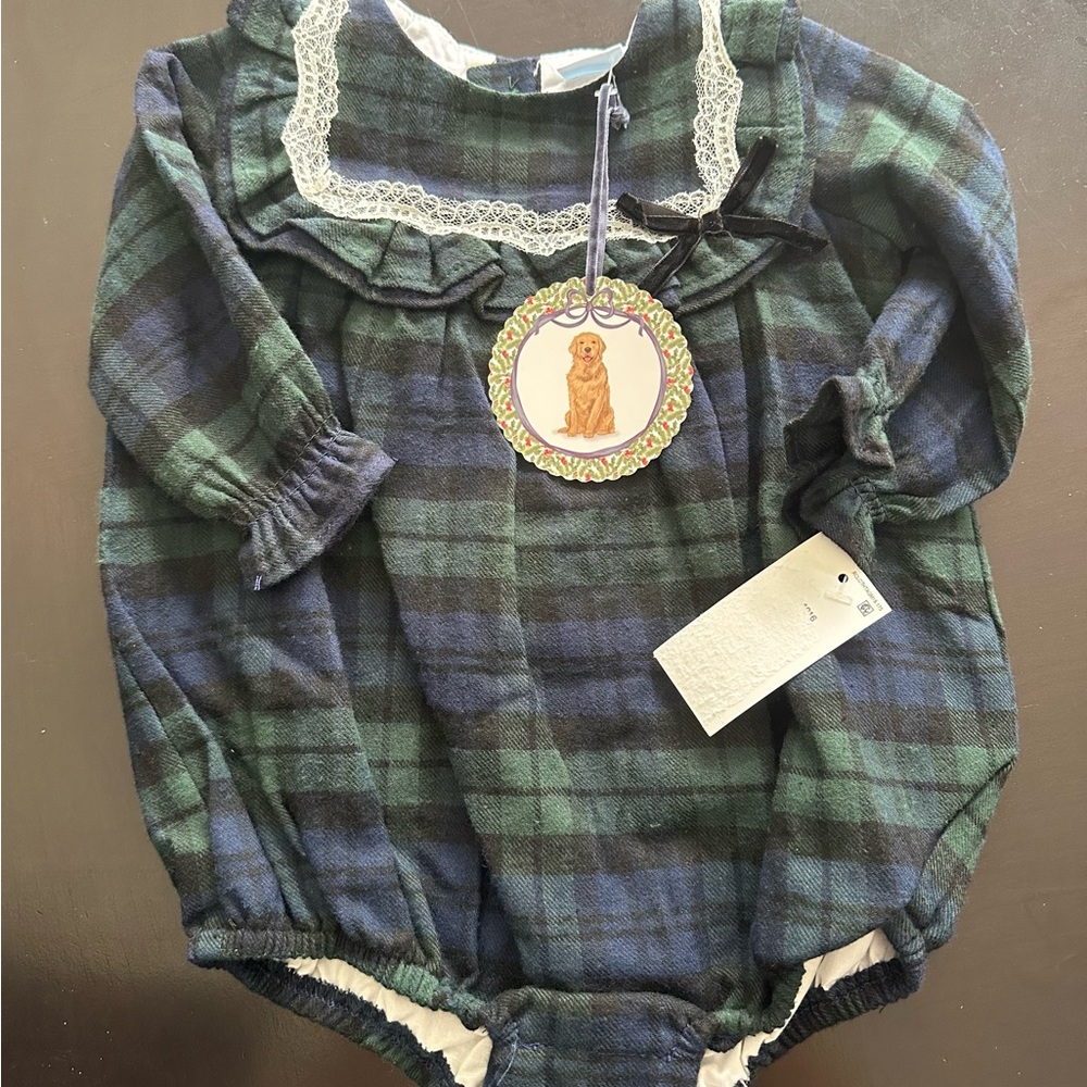 Edgehill Collection Plaid Baby Romper NWT Christmas